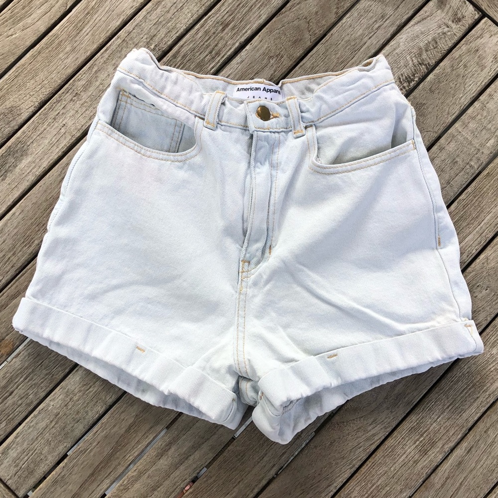 American Apparel High Waisted Jean Shorts